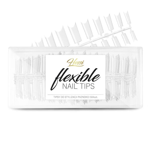Tipsy Tunelowe Kwadratowe Hessi CLEAR Nail Tips 504 szt.