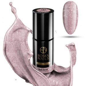 LAKIER HYBRYDOWY RÓŻOWY RÓŻ Z BROKATEM BAILA DRINK 6ML BOSKA NAILS UV 364