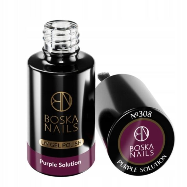 Boska Nails Lakier hybrydowy 6ml CZERWONY / FIOLETOWY purple solution 308 - obrazek 3