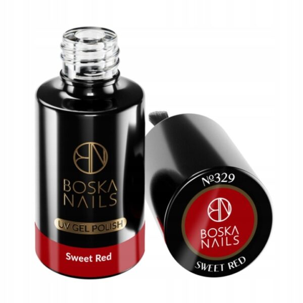Lakier hybrydowy Boska Nails 6ml Sweet Red Głęboki CZERWONY 329 - obrazek 2