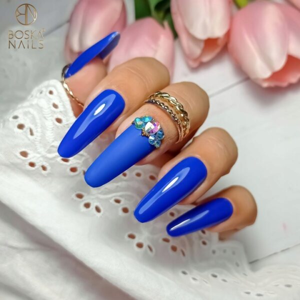 LAKIER HYBRYDOWY CHABROWY Niebieki Amazing Flower 6ML BOSKA NAILS UV 354 - obrazek 4