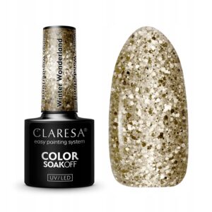 CLARESA Lakier hybrydowy Winter Wonderland 5 złoty brokat - 5g
