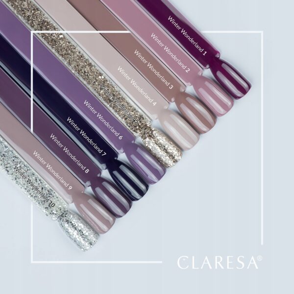 CLARESA Lakier hybrydowy Winter Wonderland 5 złoty brokat - 5g - obrazek 2