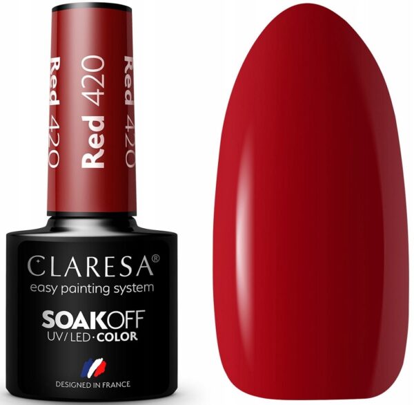 Claresa Lakier Hybrydowy Red 420 Głęboka Czerwień 5 g
