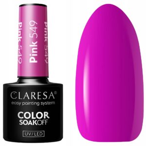 CLARESA LAKIER HYBRYDOWY PINK 549 MALINOWY RÓŻ 5 g