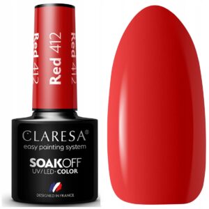 Claresa Lakier Hybrydowy do paznokci RED 412 czerwony 5 g