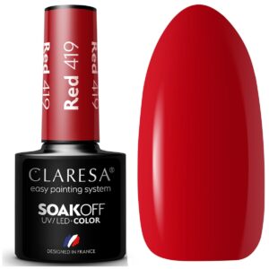 Claresa Lakier Hybrydowy do paznokci RED 419 intensywny czerwony 5 g